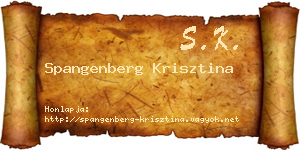 Spangenberg Krisztina névjegykártya
